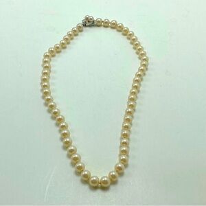 Vintage Cultured Pearl Necklace W Pretty Clasp